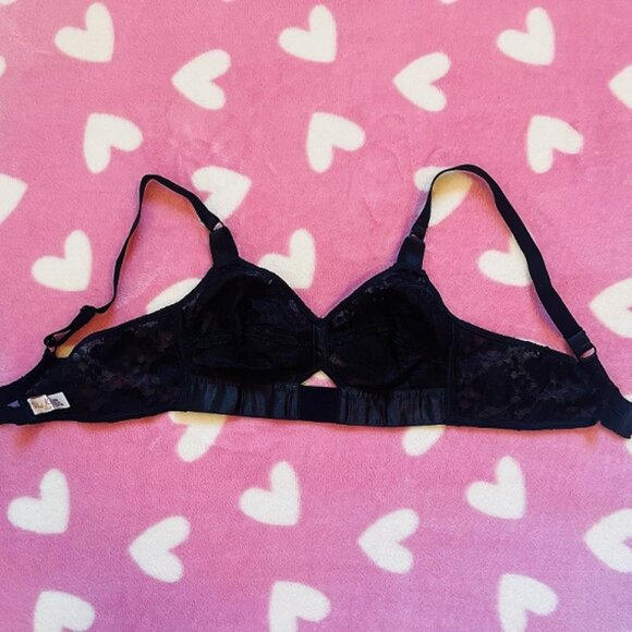 EUC What Katie Did 50s Lulu Noir Black lace Bullet Bra 32B - Picture 9 of 9